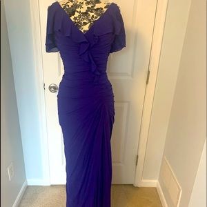 Brand new Badgley Mischka silk dress. Size 6. Beautiful magenta blue.